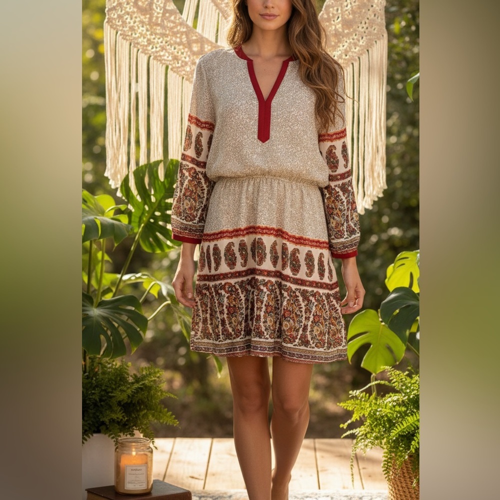 Entro Boho Floral Printed Dress